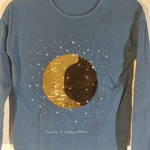 Girls long sleeve sequined tee shirt